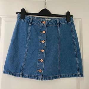 Button Jean Skirt